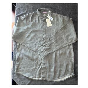 Tommy Bahama Sea Glass Breezer XLT Linen Shirt Gray Long Sleeve NWT